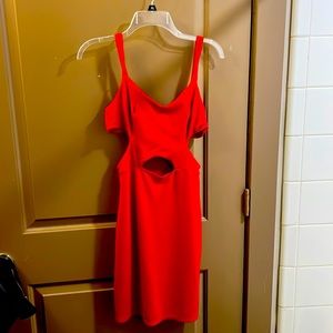 Red fitted mini dress